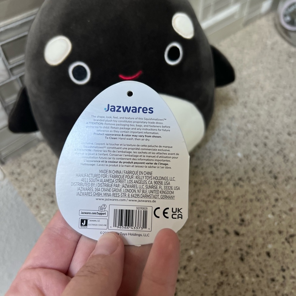 Squishmallows Kai the Orca - Classic Black and White Plush - Picture 3 of 6